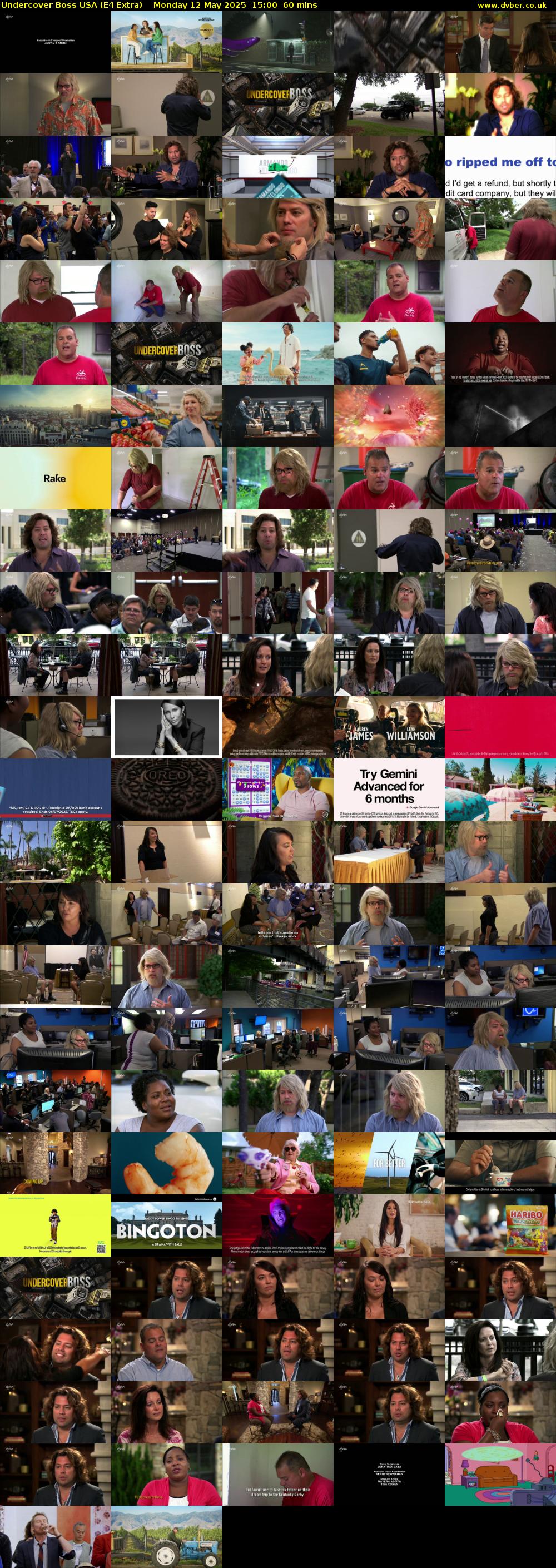 Undercover Boss USA (E4 Extra) Monday 12 May 2025 15:00 - 16:00