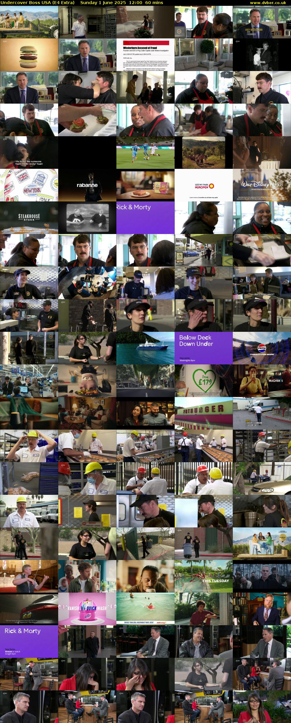 Undercover Boss USA (E4 Extra) Sunday 1 June 2025 12:00 - 13:00