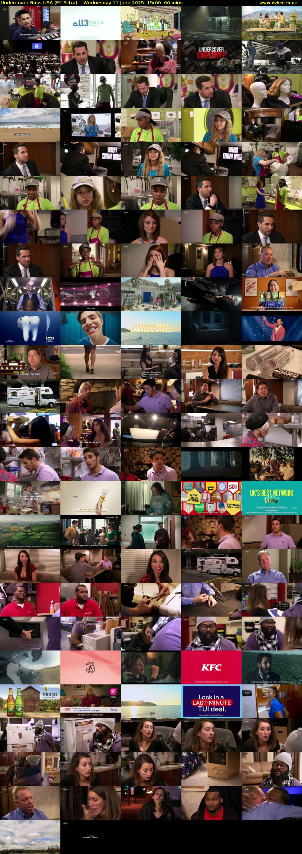 Undercover Boss USA (E4 Extra) Wednesday 11 June 2025 15:00 - 16:00