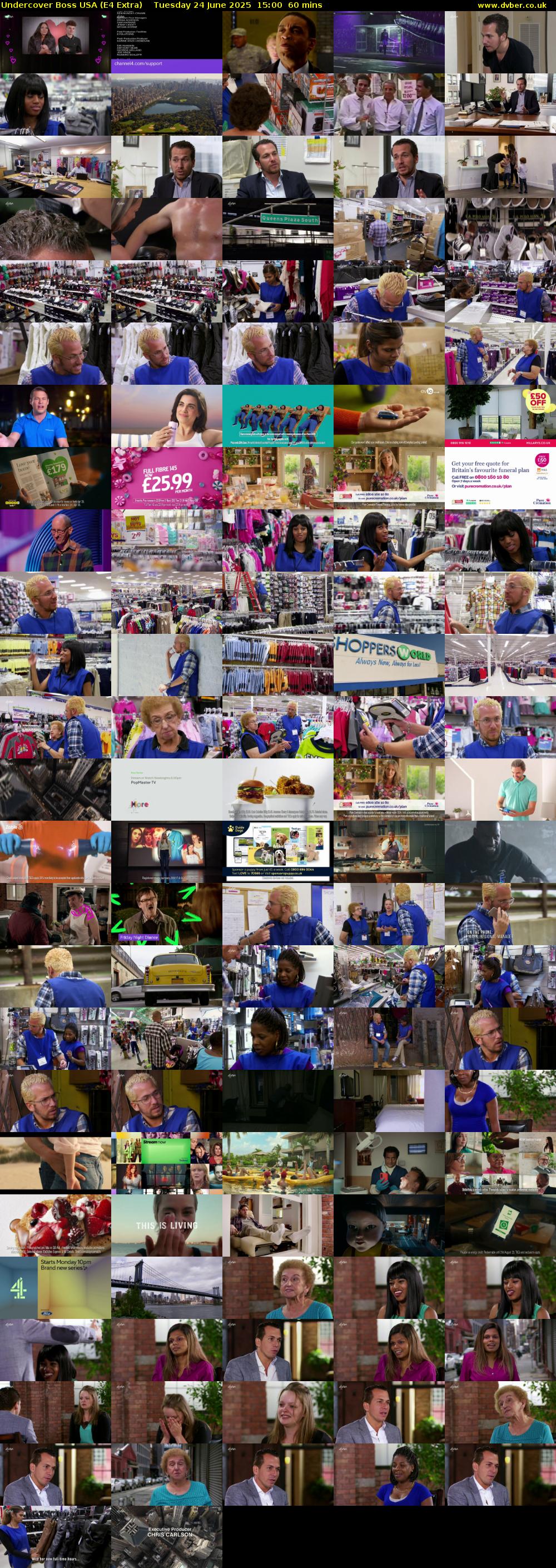 Undercover Boss USA (E4 Extra) Tuesday 24 June 2025 15:00 - 16:00