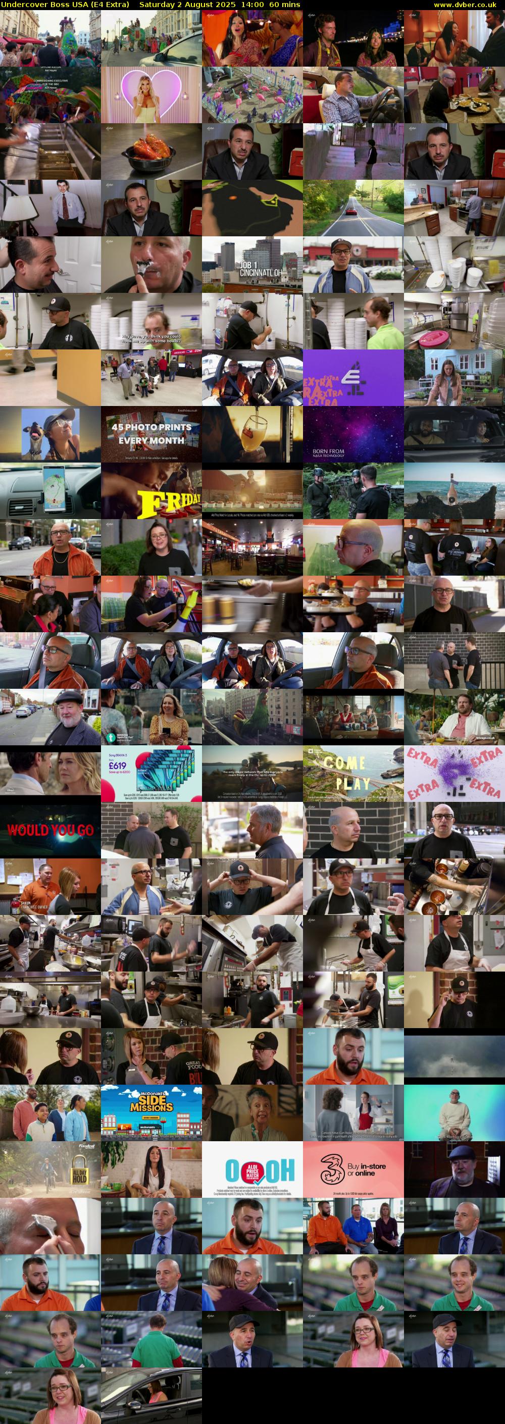 Undercover Boss USA (E4 Extra) Saturday 2 August 2025 14:00 - 15:00