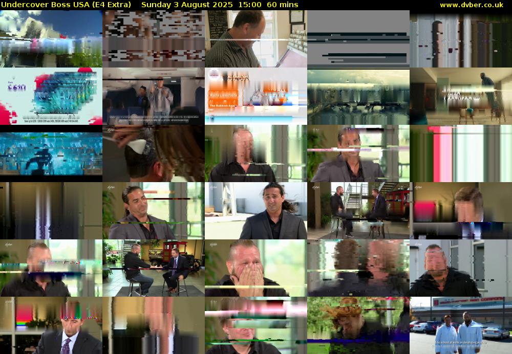 Undercover Boss USA (E4 Extra) Sunday 3 August 2025 15:00 - 16:00