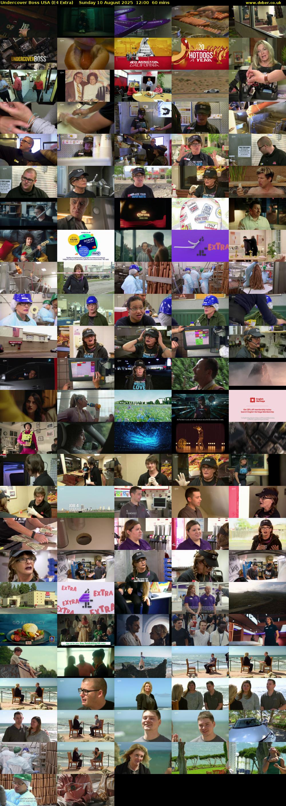 Undercover Boss USA (E4 Extra) Sunday 10 August 2025 12:00 - 13:00