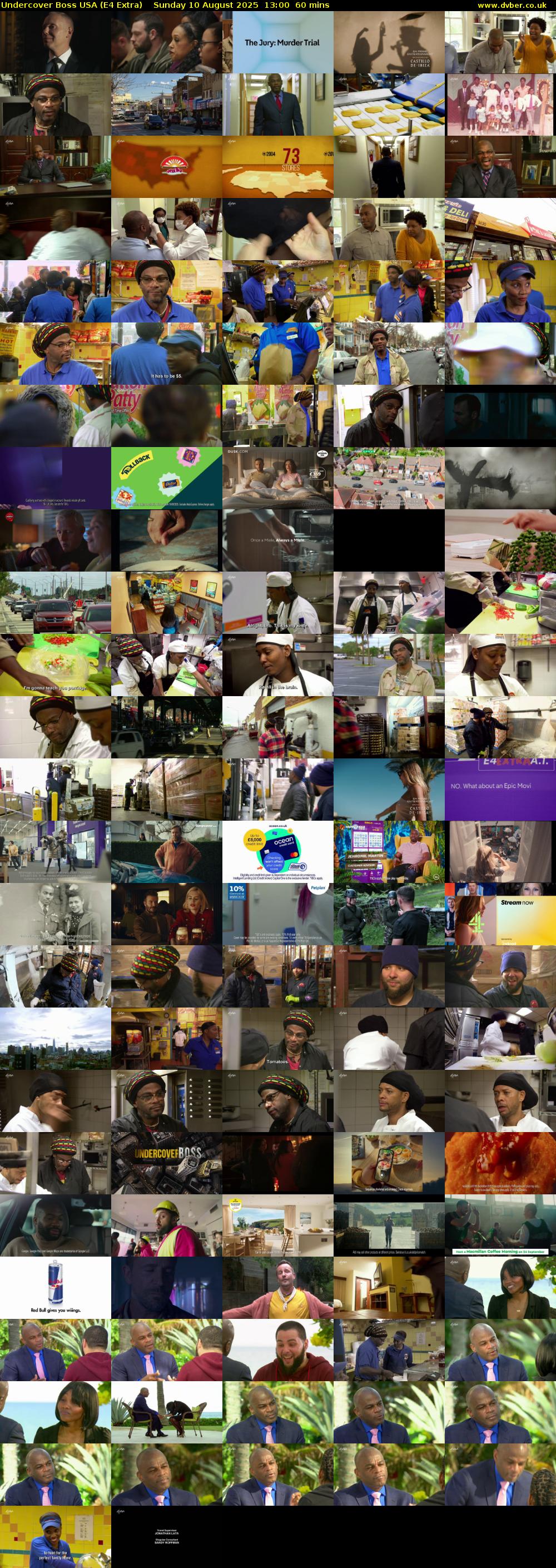 Undercover Boss USA (E4 Extra) Sunday 10 August 2025 13:00 - 14:00
