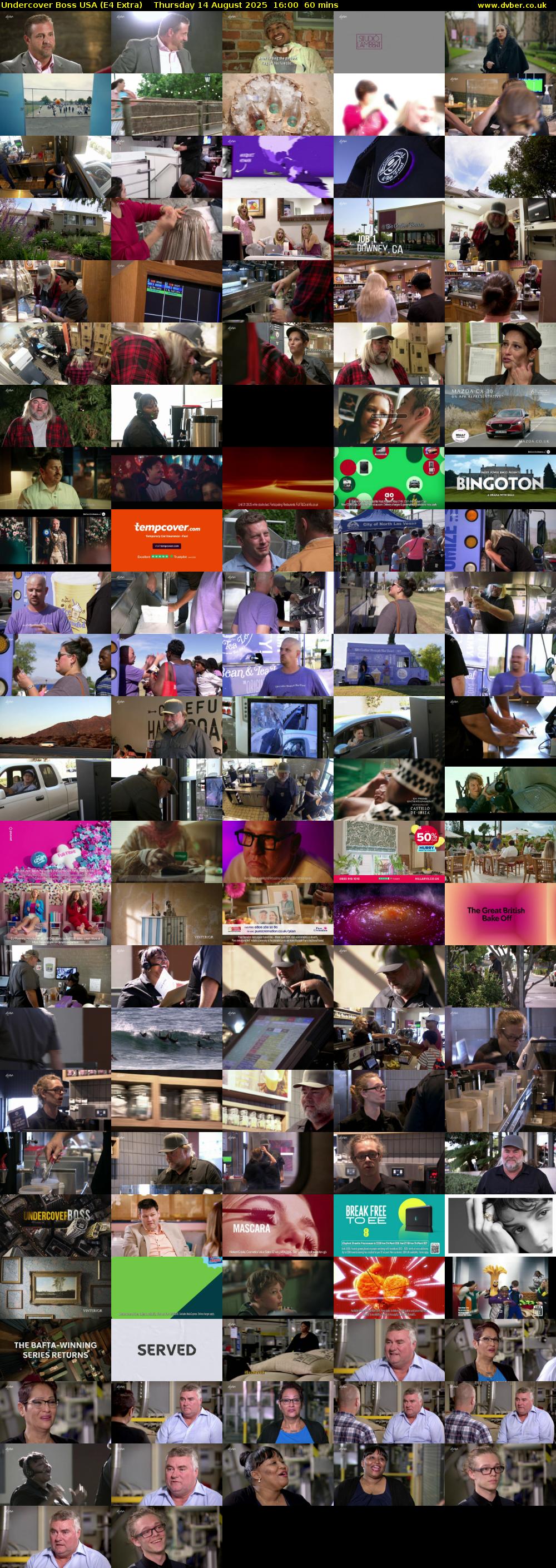 Undercover Boss USA (E4 Extra) Thursday 14 August 2025 16:00 - 17:00