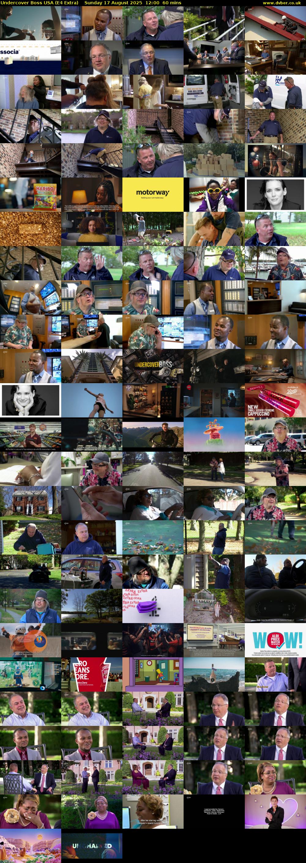 Undercover Boss USA (E4 Extra) Sunday 17 August 2025 12:00 - 13:00