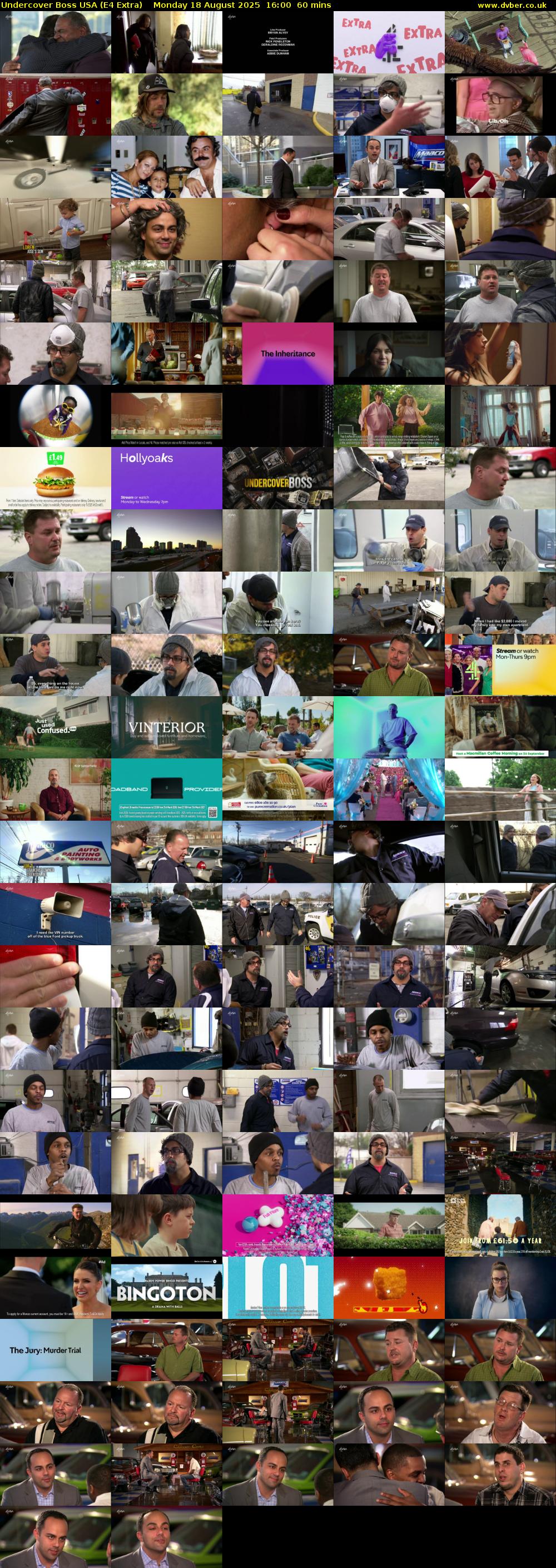 Undercover Boss USA (E4 Extra) Monday 18 August 2025 16:00 - 17:00