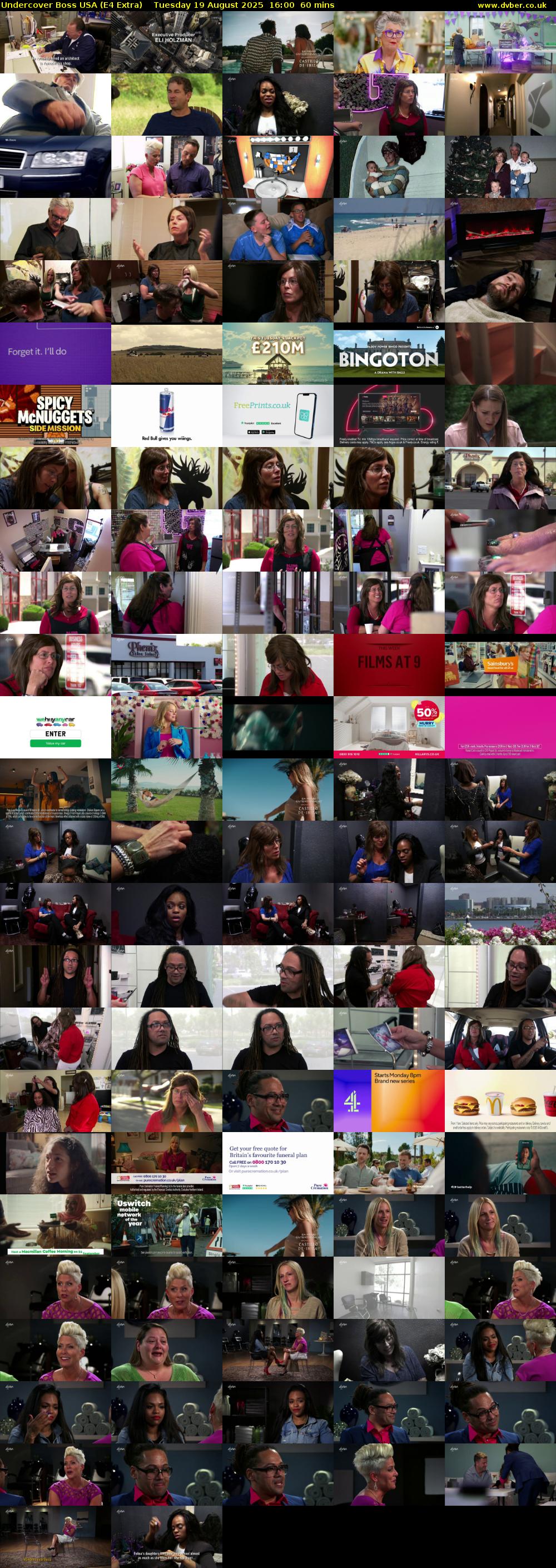 Undercover Boss USA (E4 Extra) Tuesday 19 August 2025 16:00 - 17:00