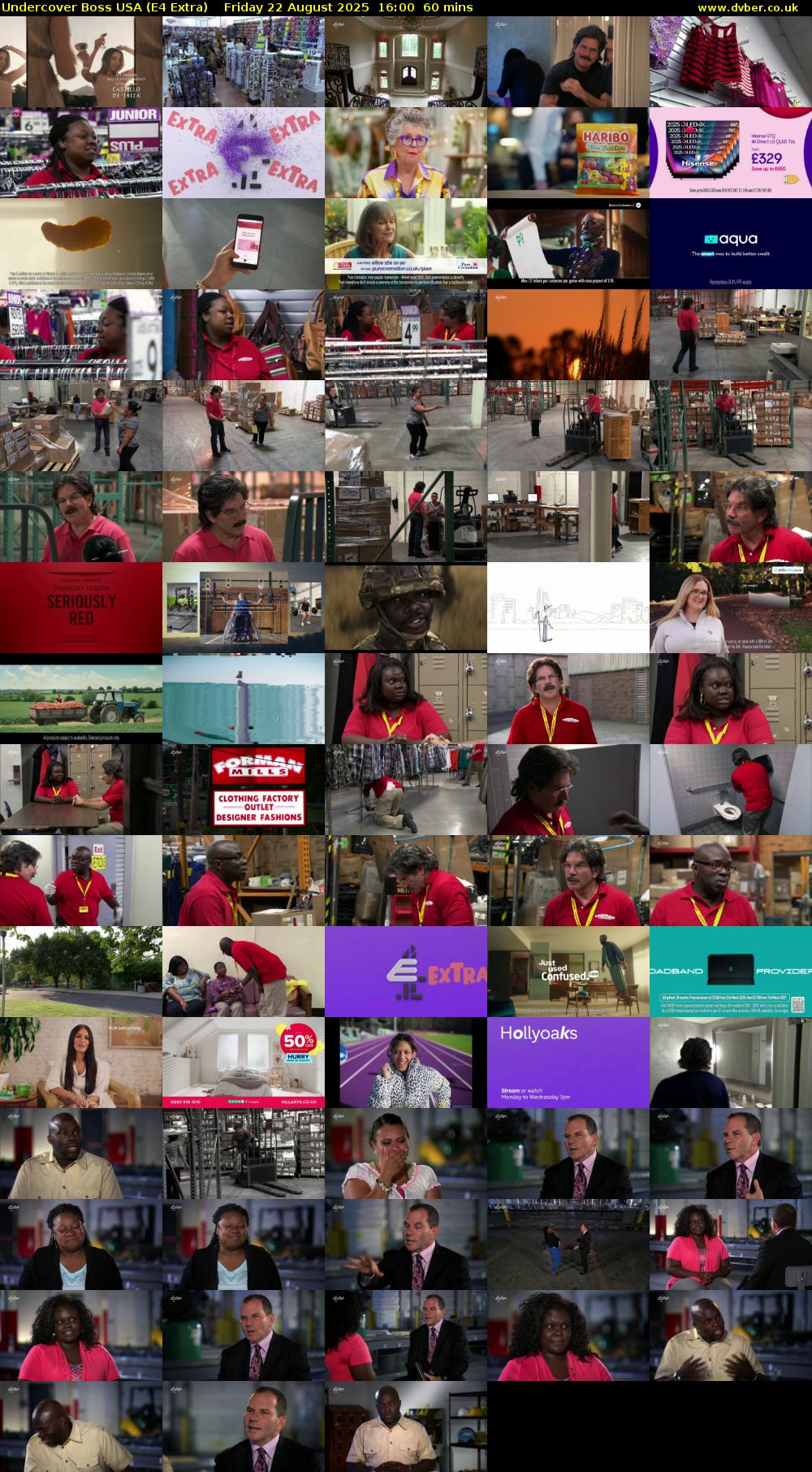 Undercover Boss USA (E4 Extra) Friday 22 August 2025 16:00 - 17:00