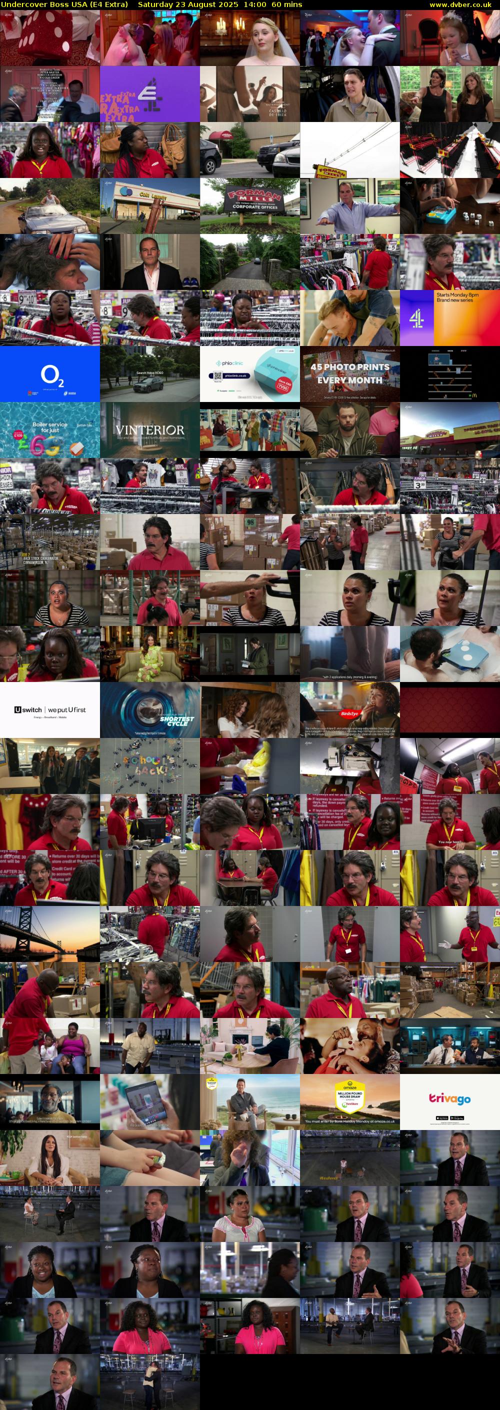 Undercover Boss USA (E4 Extra) Saturday 23 August 2025 14:00 - 15:00
