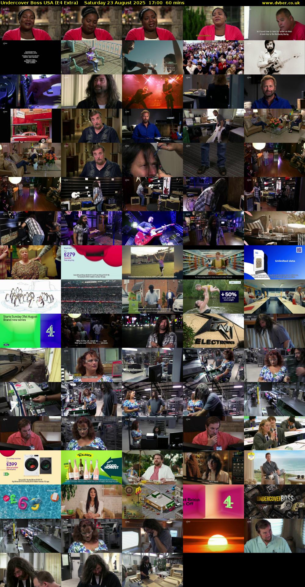 Undercover Boss USA (E4 Extra) Saturday 23 August 2025 17:00 - 18:00