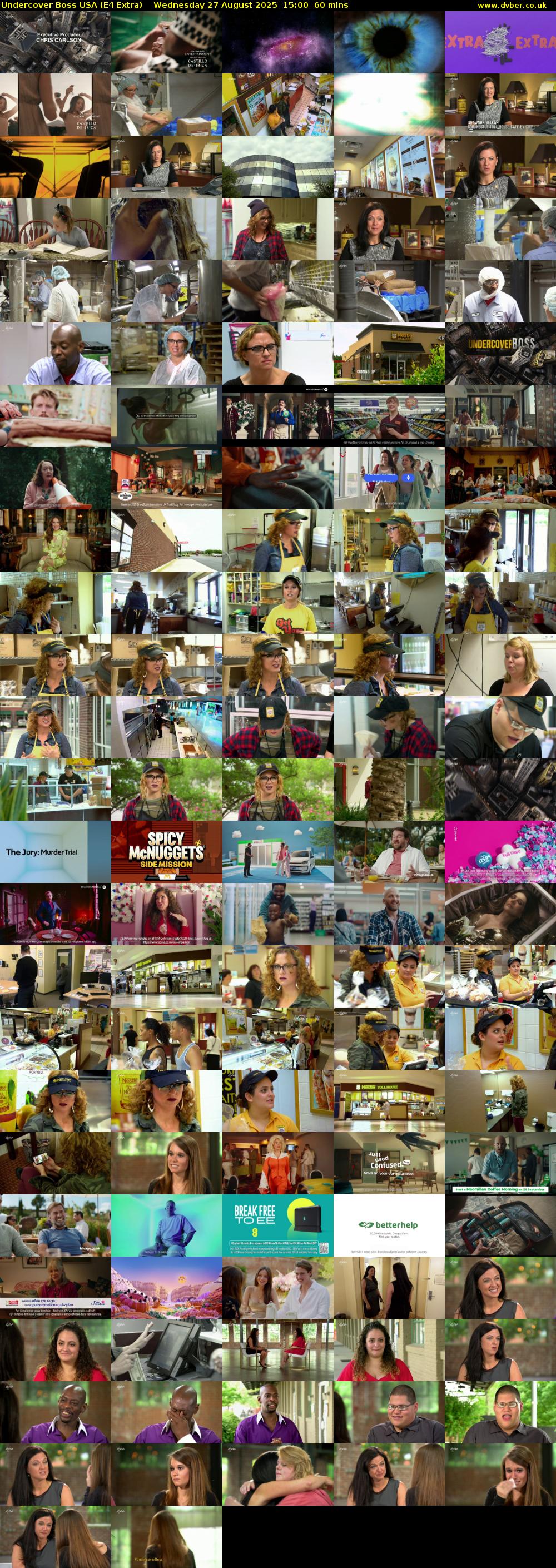 Undercover Boss USA (E4 Extra) Wednesday 27 August 2025 15:00 - 16:00