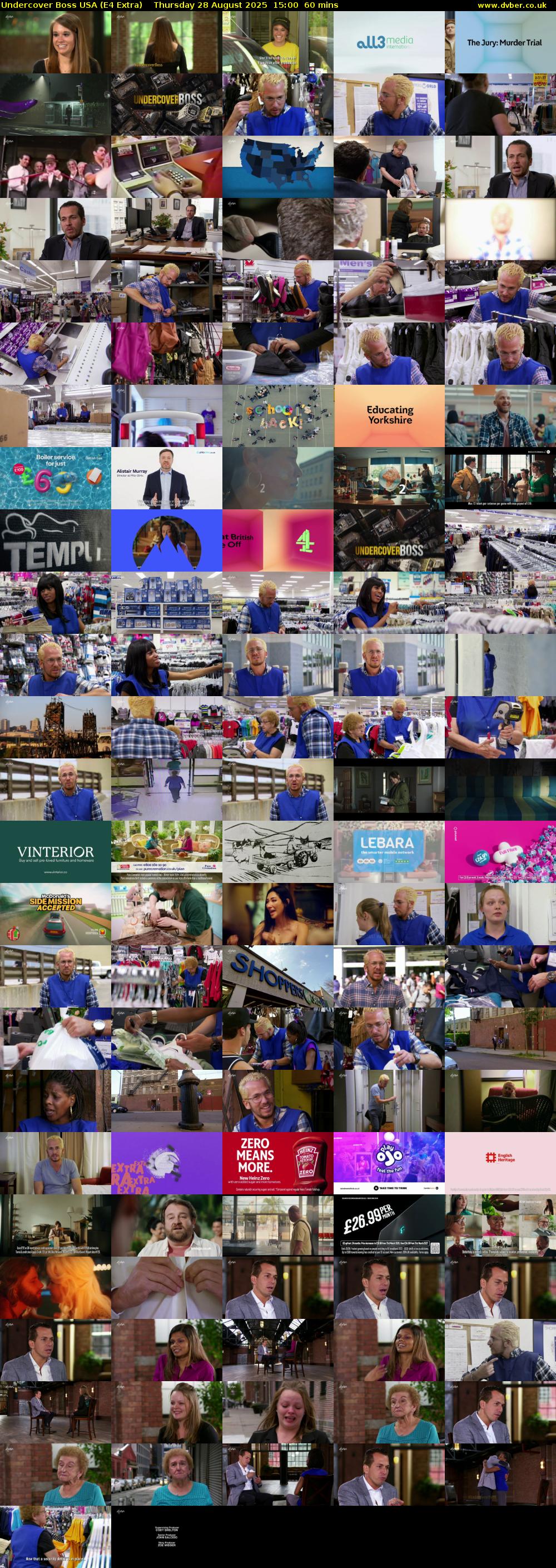 Undercover Boss USA (E4 Extra) Thursday 28 August 2025 15:00 - 16:00