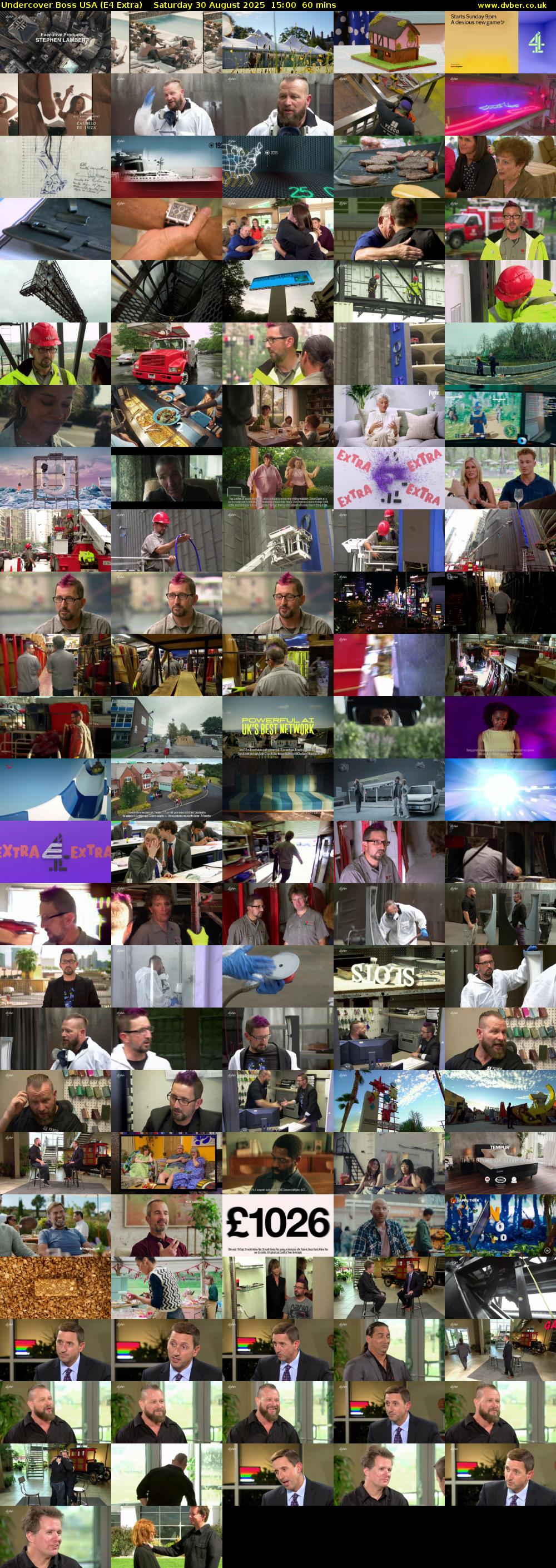 Undercover Boss USA (E4 Extra) Saturday 30 August 2025 15:00 - 16:00