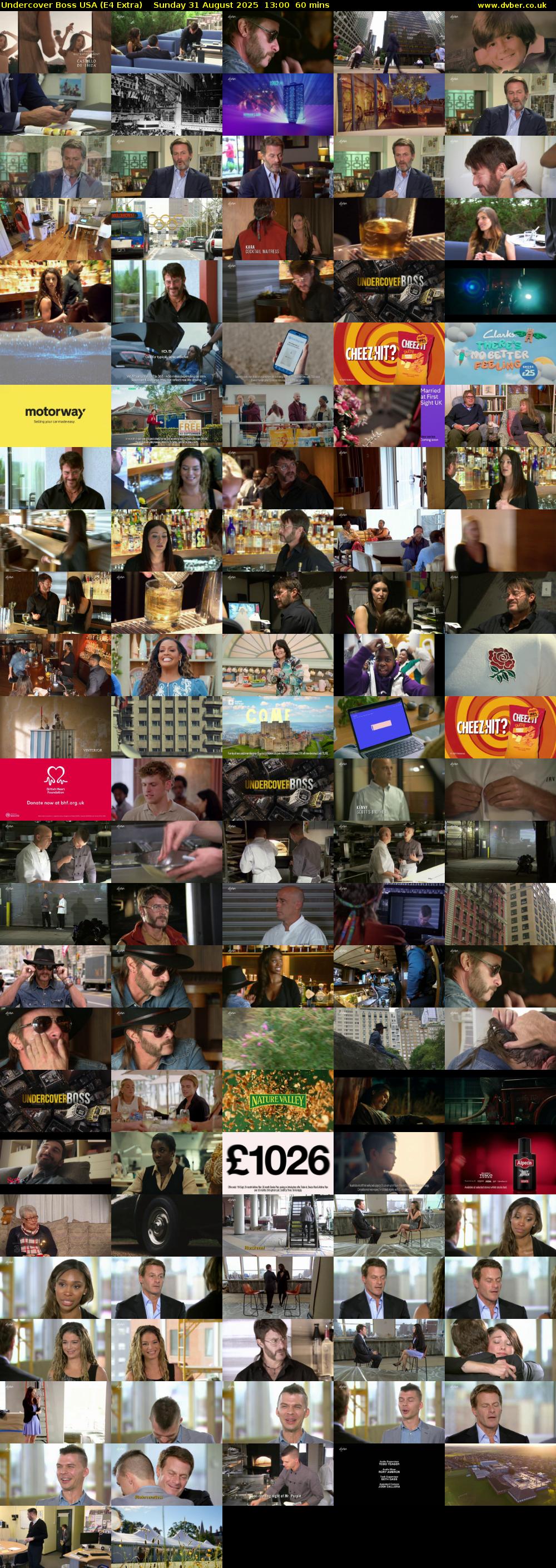Undercover Boss USA (E4 Extra) Sunday 31 August 2025 13:00 - 14:00