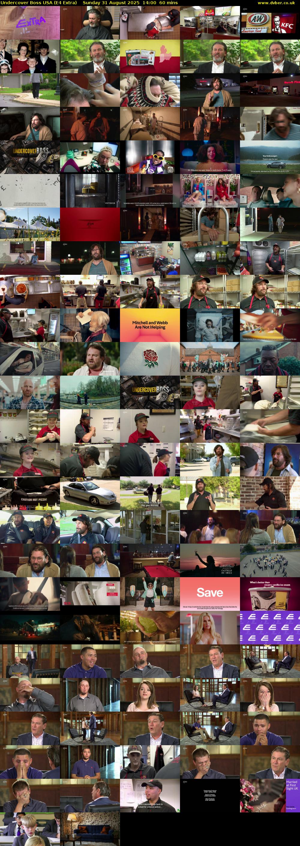 Undercover Boss USA (E4 Extra) Sunday 31 August 2025 14:00 - 15:00