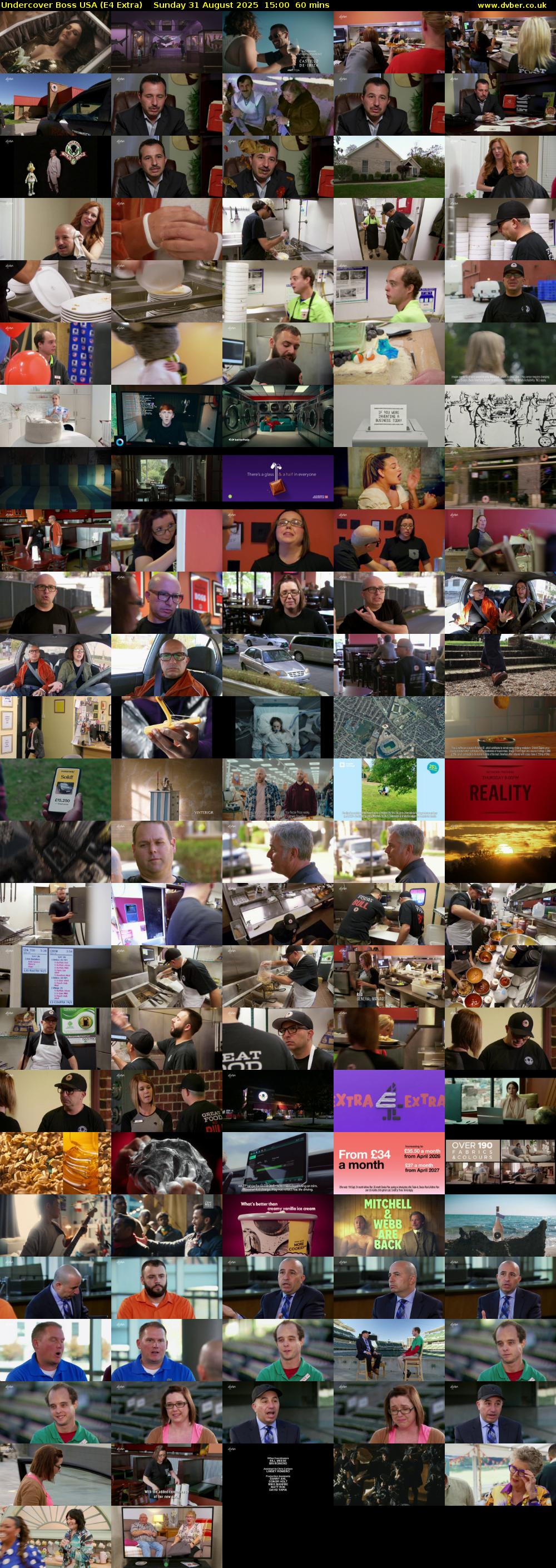 Undercover Boss USA (E4 Extra) Sunday 31 August 2025 15:00 - 16:00