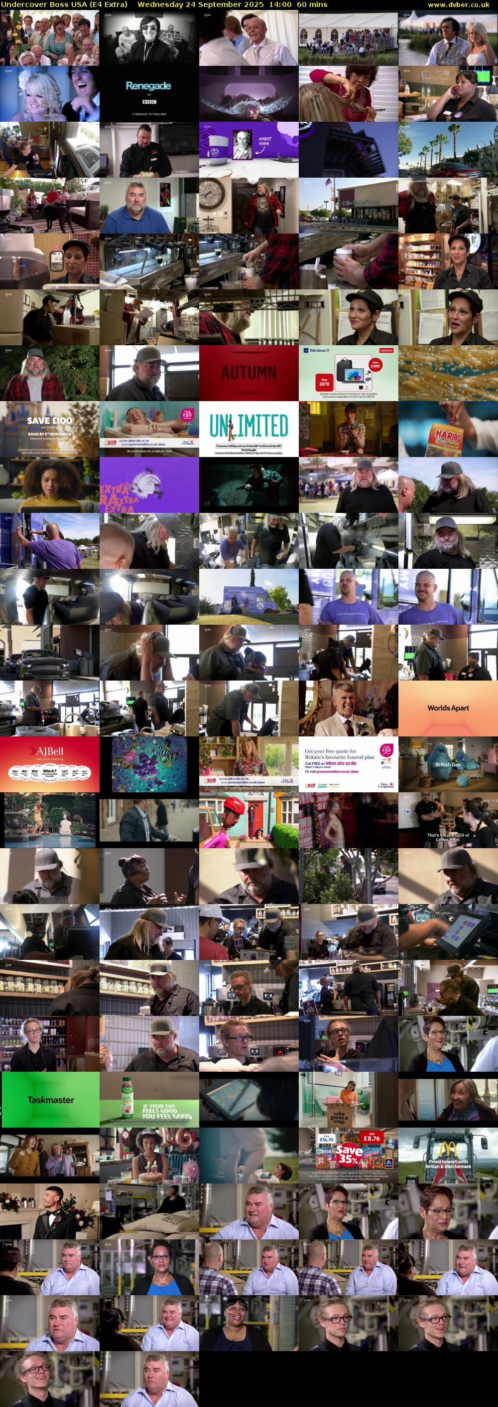 Undercover Boss USA (E4 Extra) Wednesday 24 September 2025 14:00 - 15:00