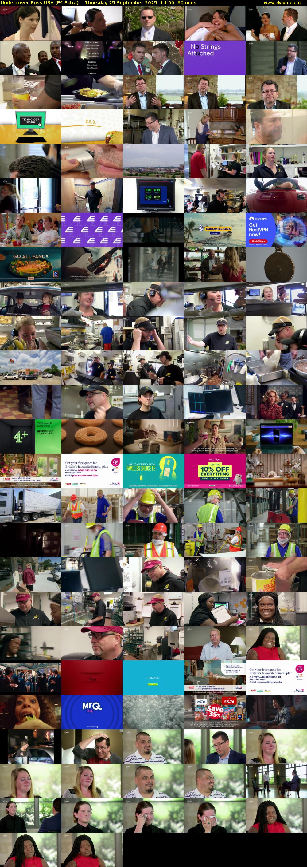 Undercover Boss USA (E4 Extra) Thursday 25 September 2025 14:00 - 15:00