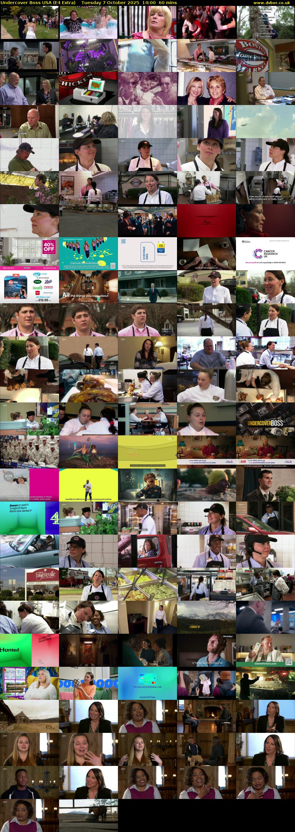 Undercover Boss USA (E4 Extra) Tuesday 7 October 2025 14:00 - 15:00