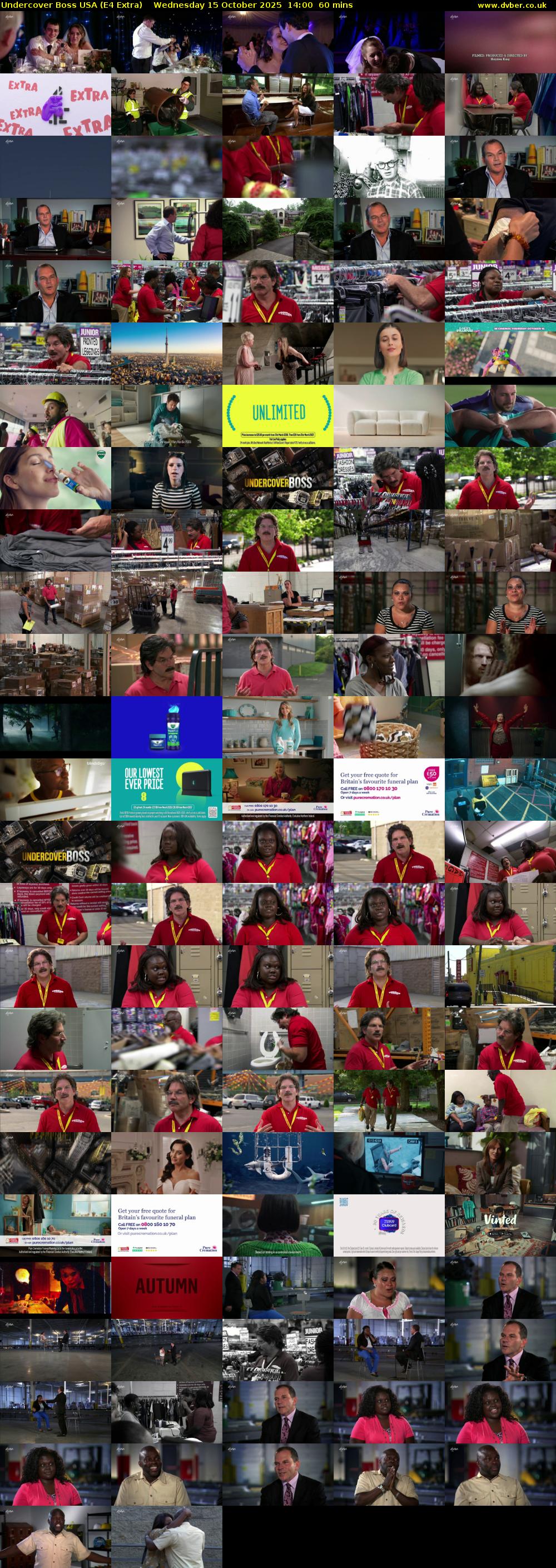 Undercover Boss USA (E4 Extra) Wednesday 15 October 2025 14:00 - 15:00