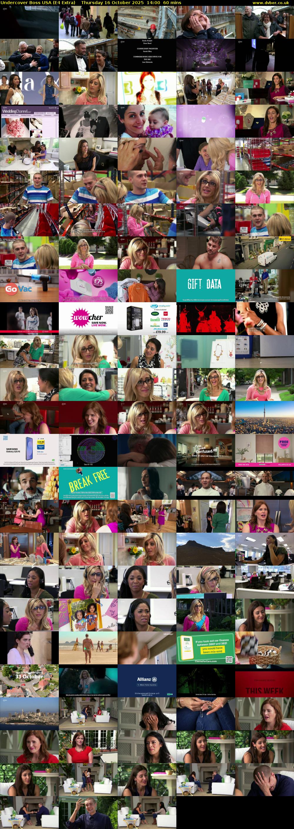 Undercover Boss USA (E4 Extra) Thursday 16 October 2025 14:00 - 15:00