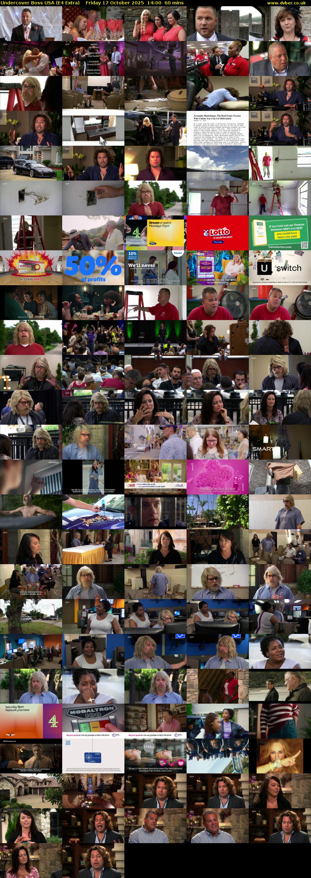 Undercover Boss USA (E4 Extra) Friday 17 October 2025 14:00 - 15:00