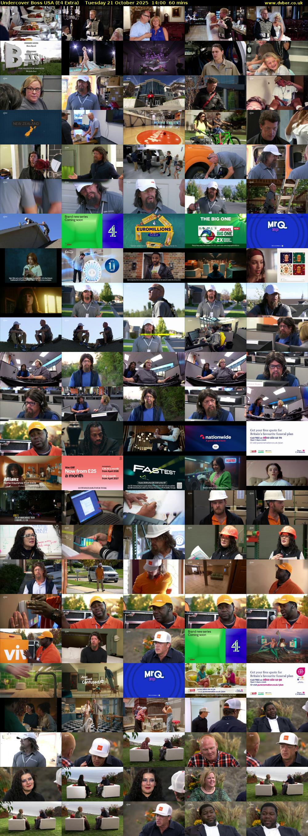 Undercover Boss USA (E4 Extra) Tuesday 21 October 2025 14:00 - 15:00