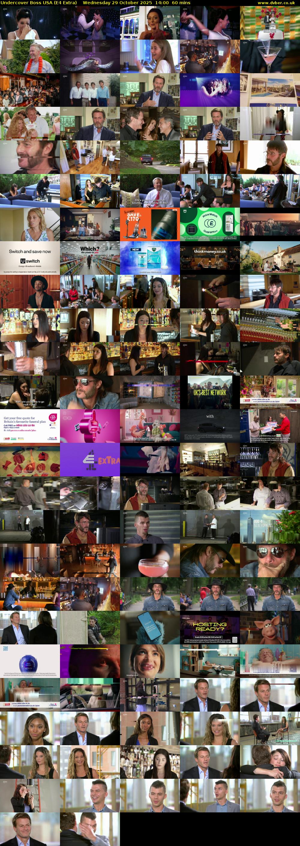 Undercover Boss USA (E4 Extra) Wednesday 29 October 2025 14:00 - 15:00