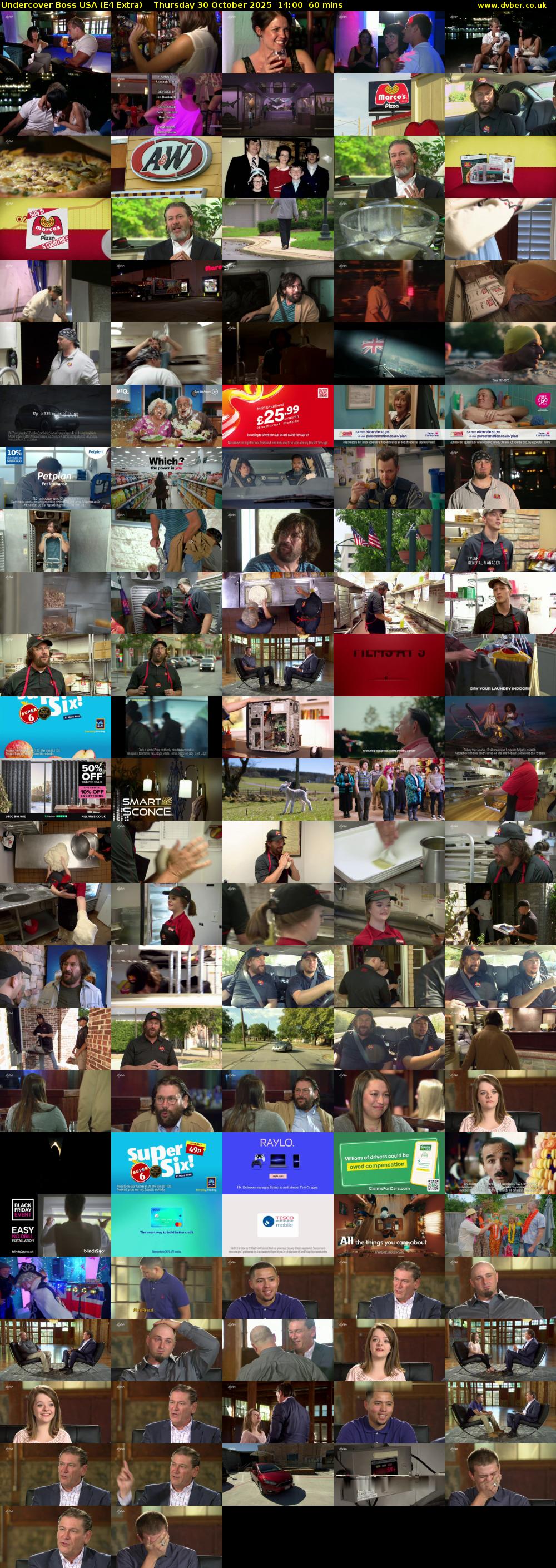 Undercover Boss USA (E4 Extra) Thursday 30 October 2025 14:00 - 15:00