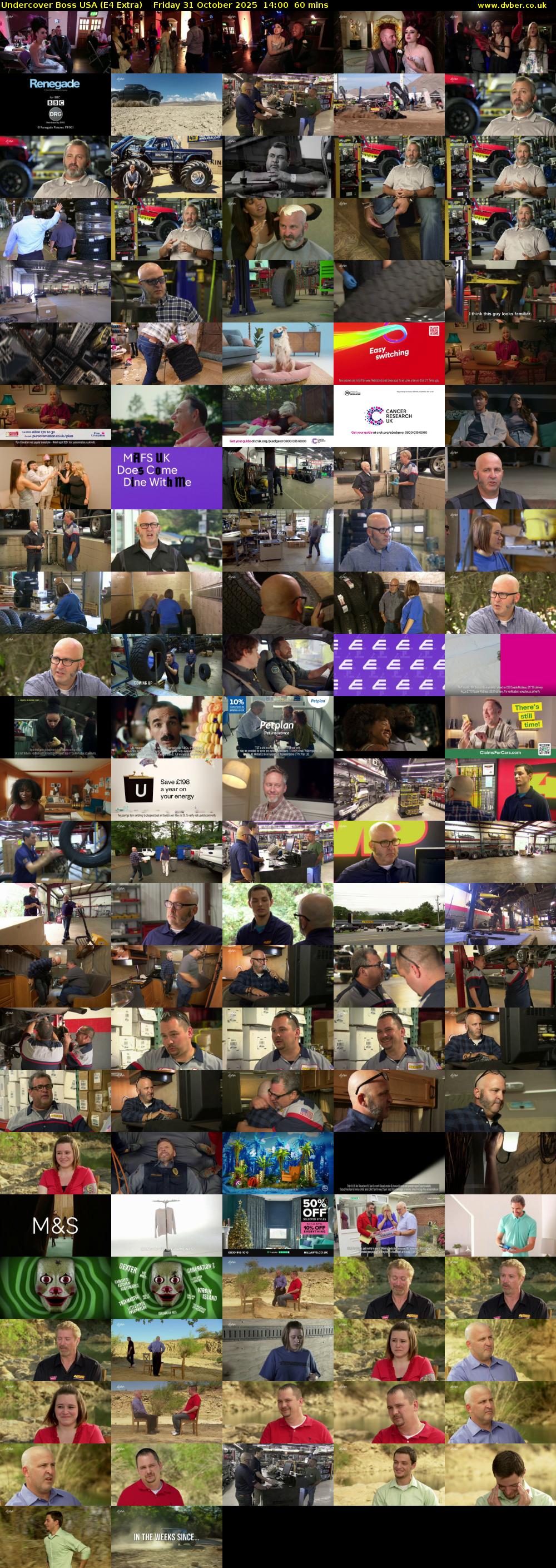 Undercover Boss USA (E4 Extra) Friday 31 October 2025 14:00 - 15:00