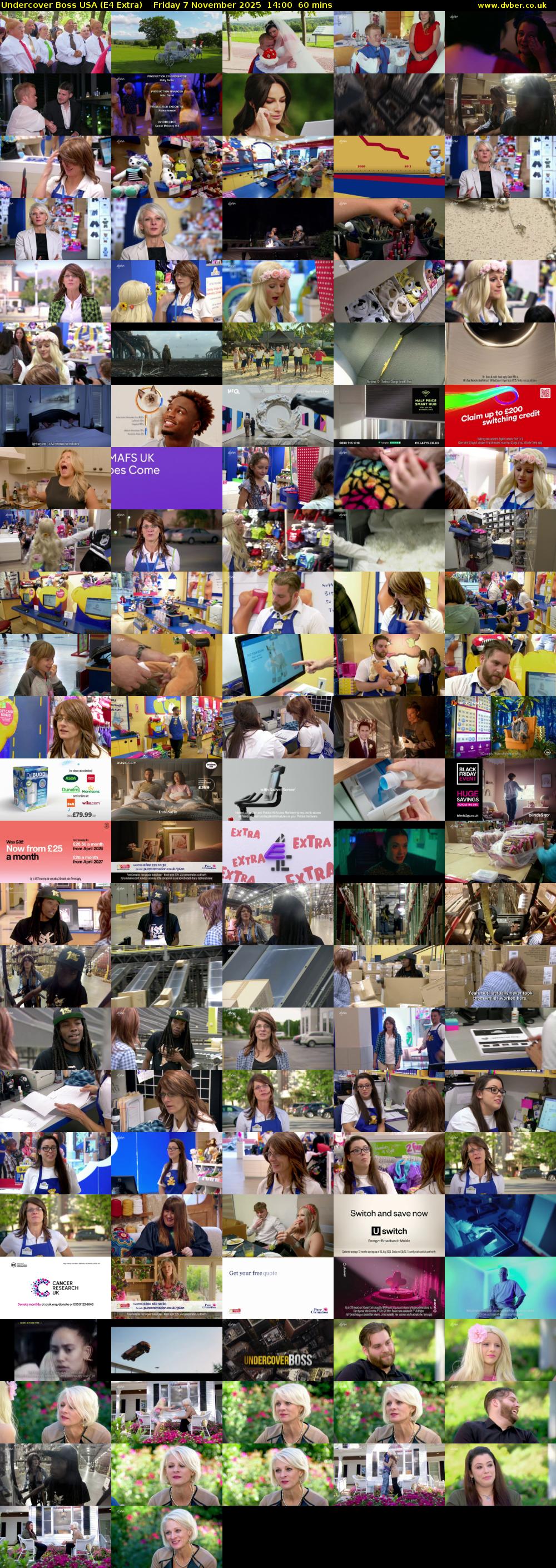 Undercover Boss USA (E4 Extra) Friday 7 November 2025 14:00 - 15:00