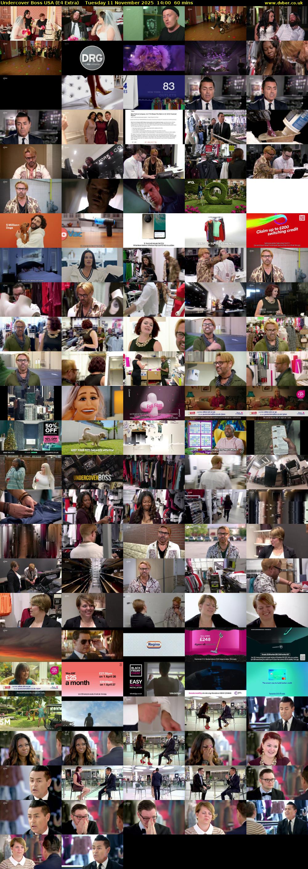 Undercover Boss USA (E4 Extra) Tuesday 11 November 2025 14:00 - 15:00