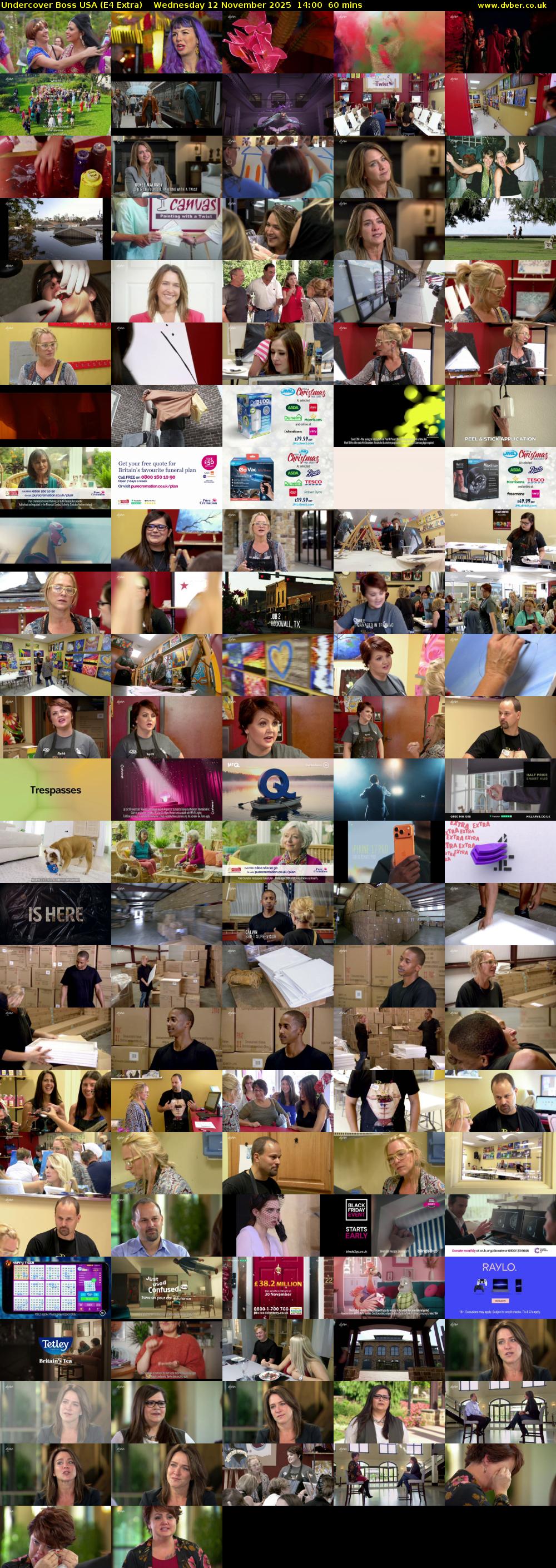 Undercover Boss USA (E4 Extra) Wednesday 12 November 2025 14:00 - 15:00