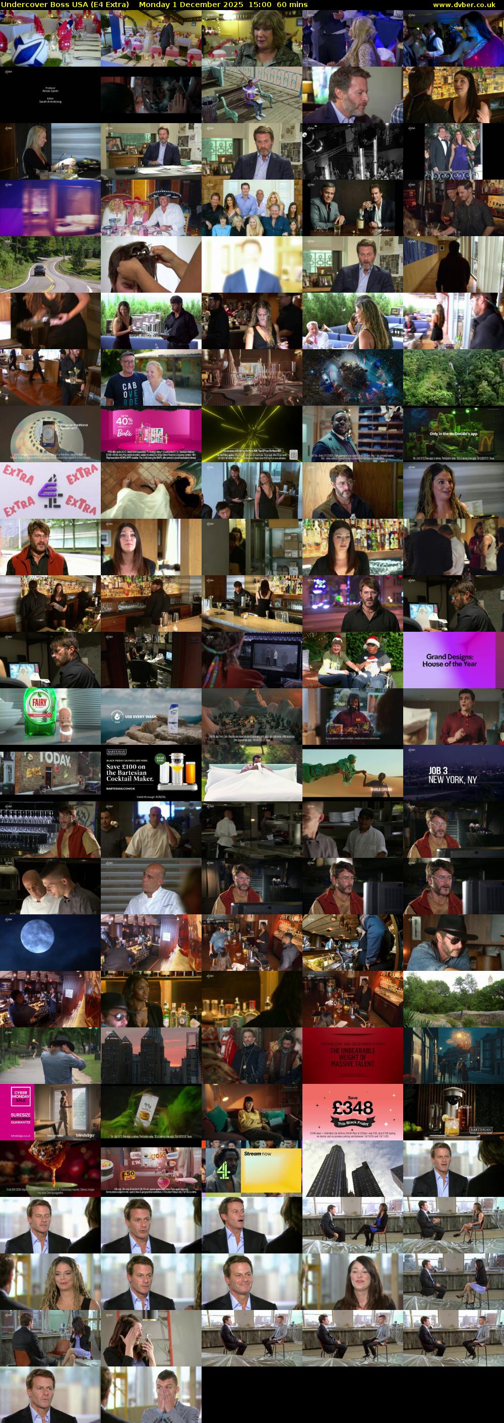 Undercover Boss USA (E4 Extra) Monday 1 December 2025 15:00 - 16:00