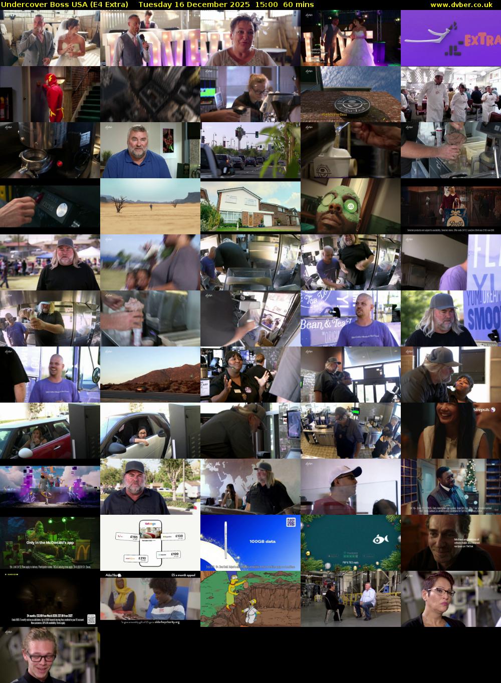 Undercover Boss USA (E4 Extra) Tuesday 16 December 2025 15:00 - 16:00