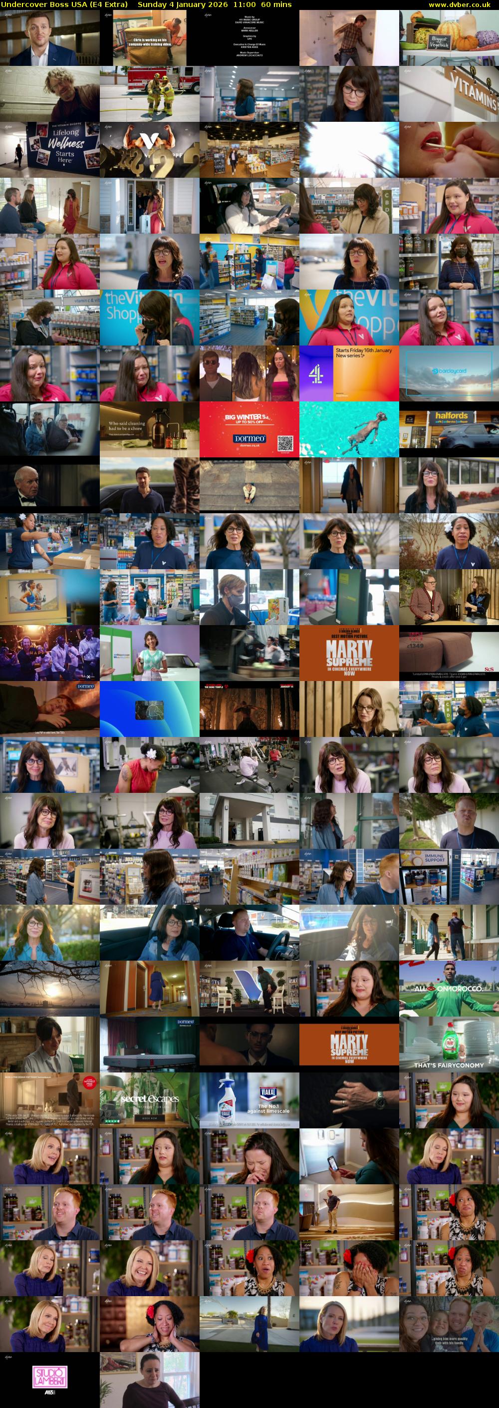 Undercover Boss USA (E4 Extra) Sunday 4 January 2026 11:00 - 12:00