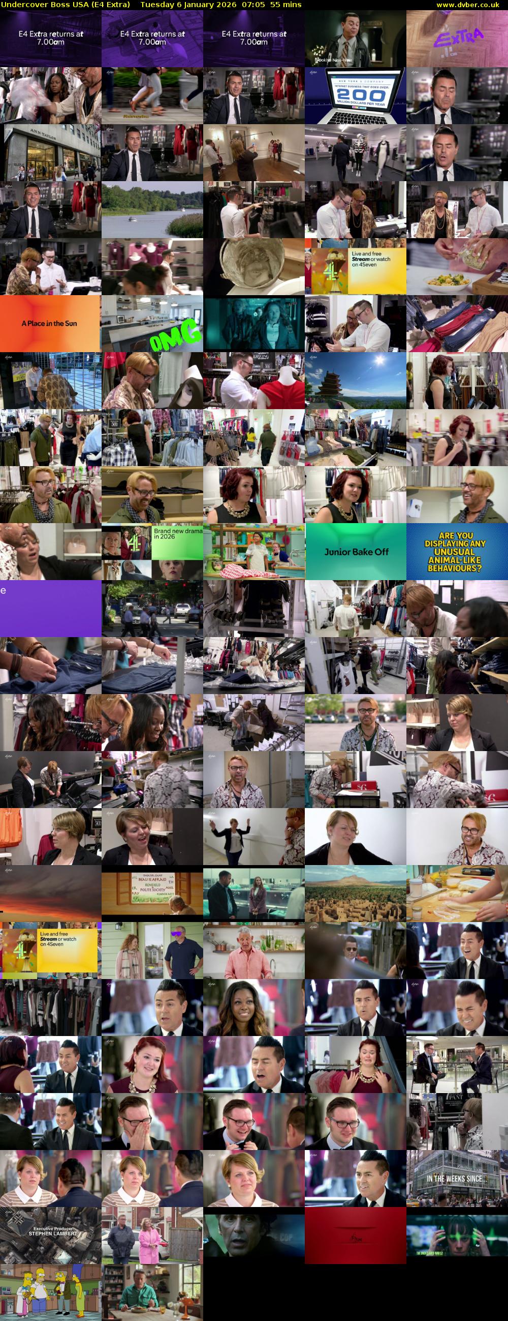 Undercover Boss USA (E4 Extra) Tuesday 6 January 2026 07:05 - 08:00