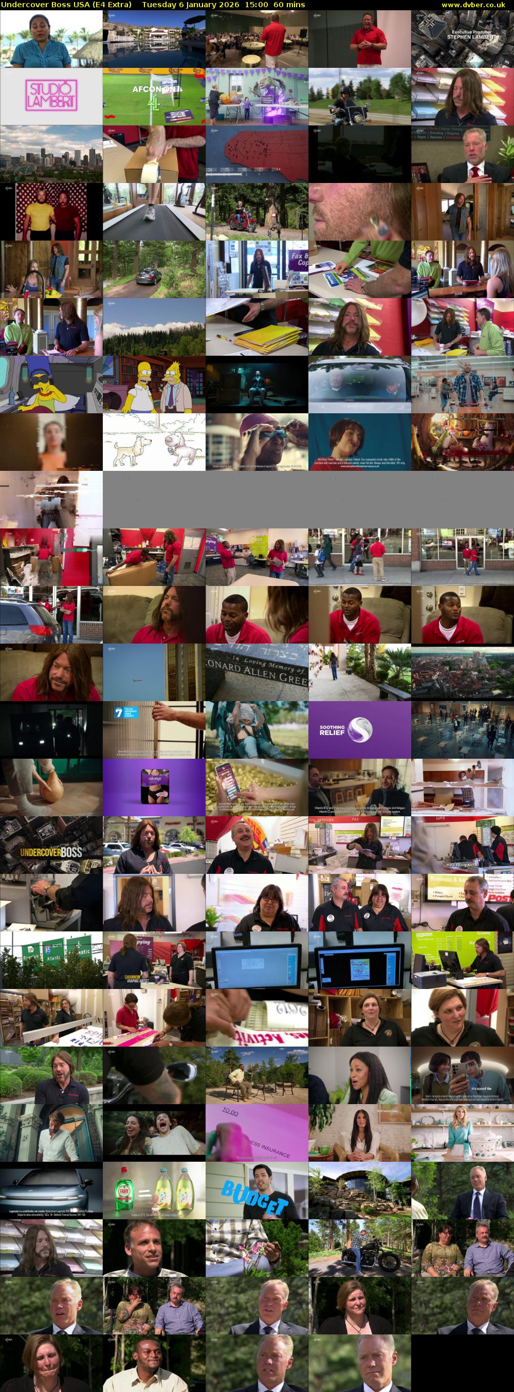 Undercover Boss USA (E4 Extra) Tuesday 6 January 2026 15:00 - 16:00