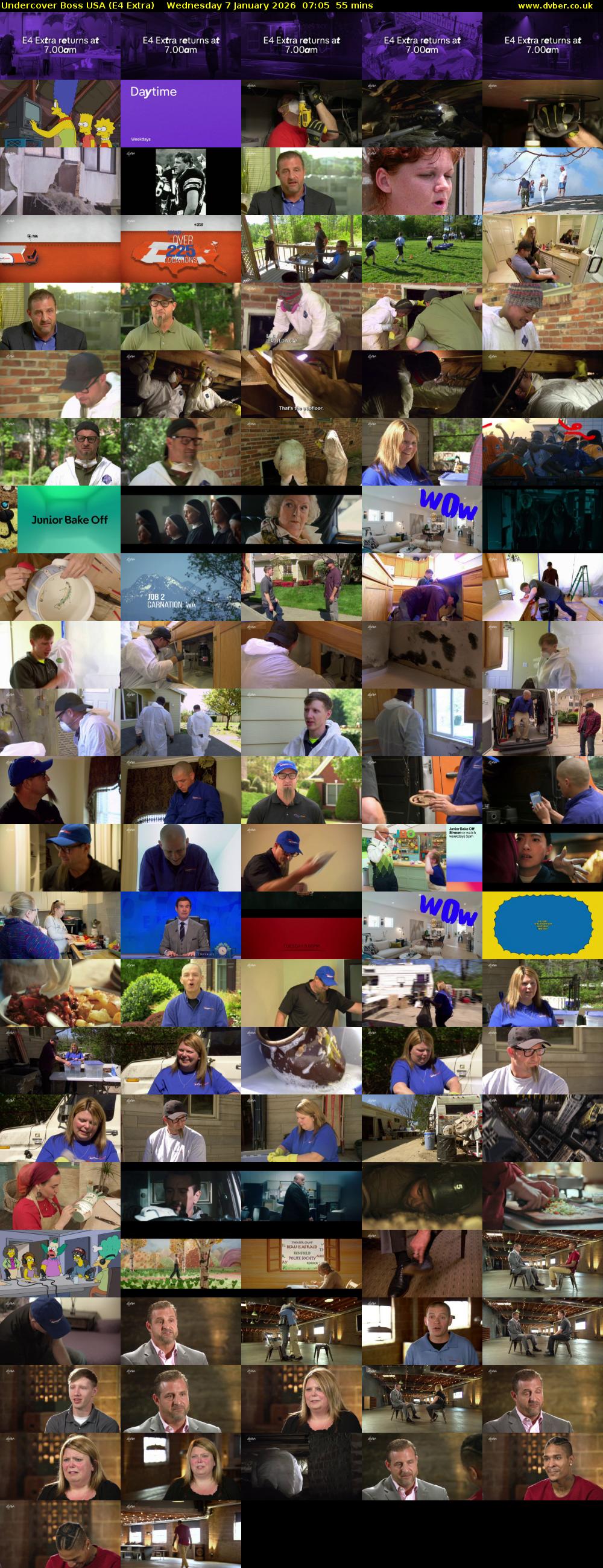 Undercover Boss USA (E4 Extra) Wednesday 7 January 2026 07:05 - 08:00