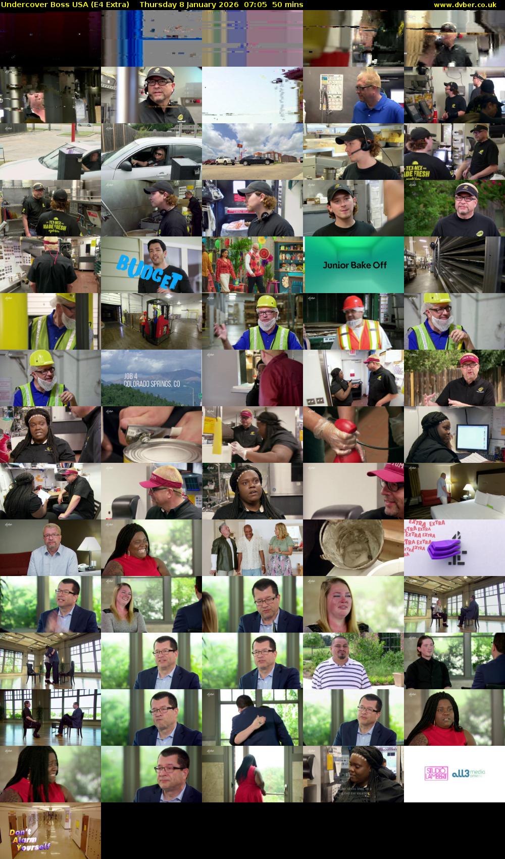 Undercover Boss USA (E4 Extra) Thursday 8 January 2026 07:05 - 07:55