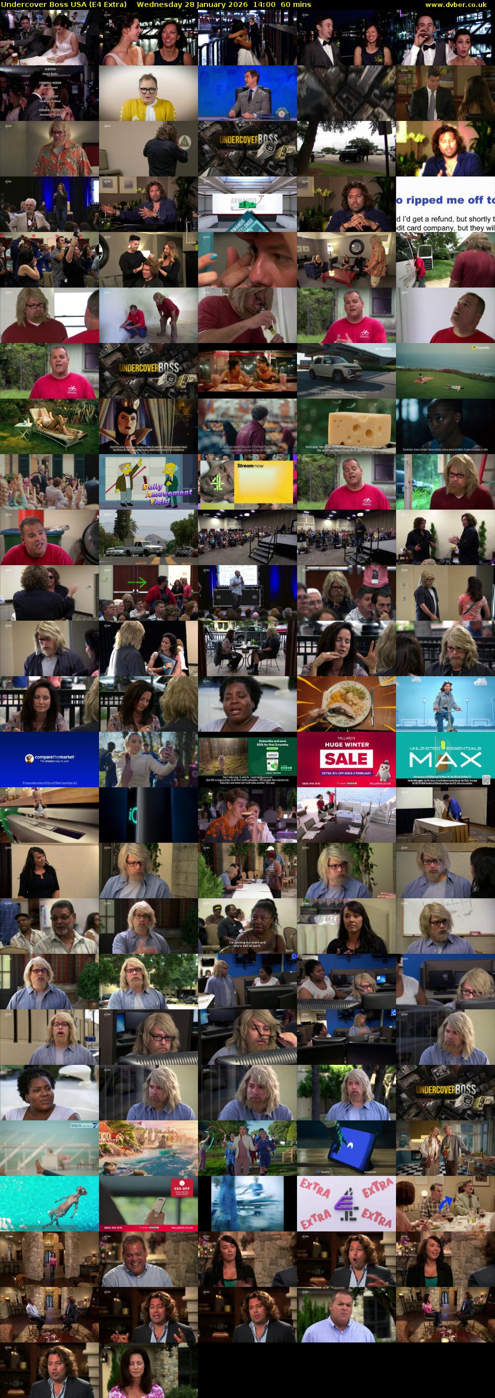 Undercover Boss USA (E4 Extra) Wednesday 28 January 2026 14:00 - 15:00
