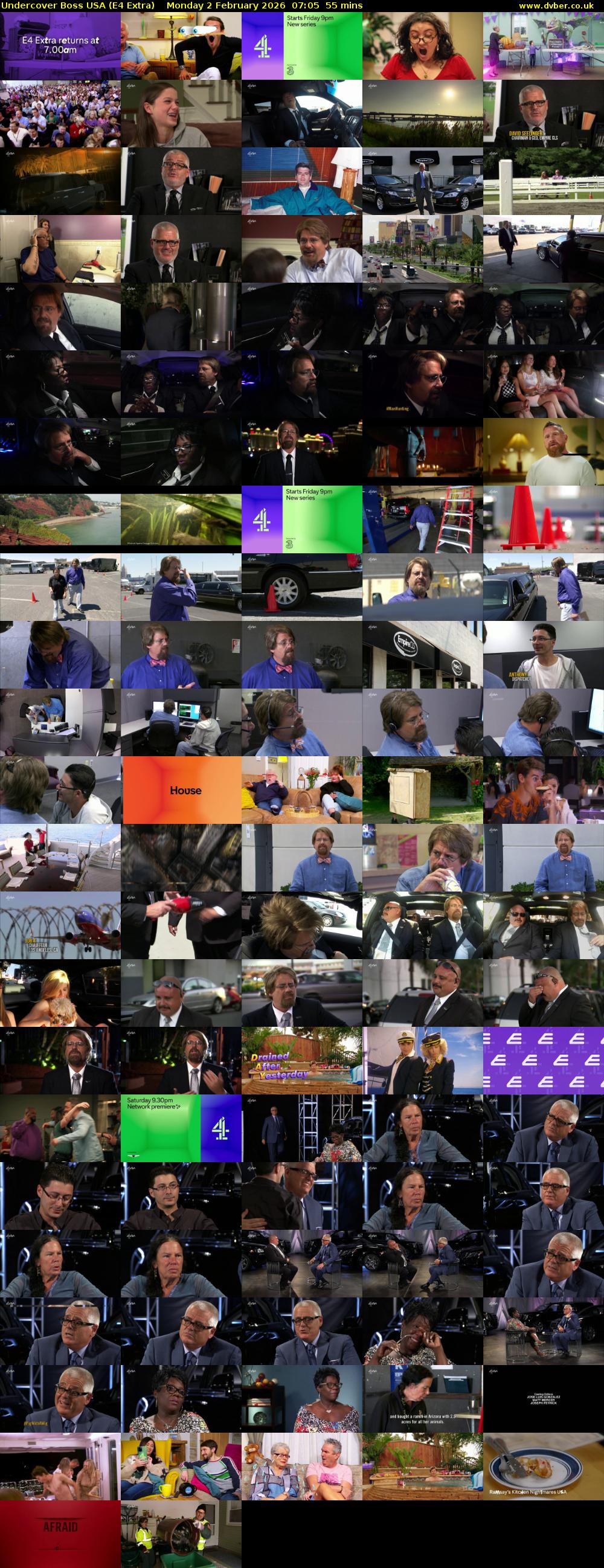 Undercover Boss USA (E4 Extra) Monday 2 February 2026 07:05 - 08:00