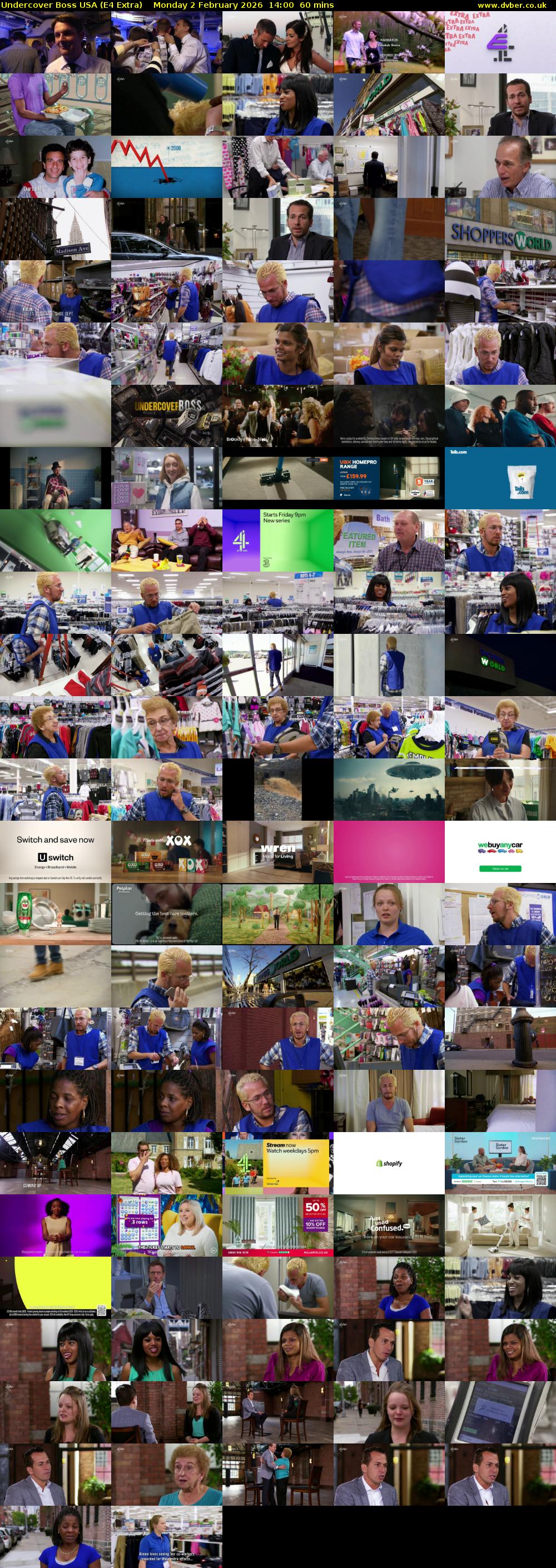 Undercover Boss USA (E4 Extra) Monday 2 February 2026 14:00 - 15:00