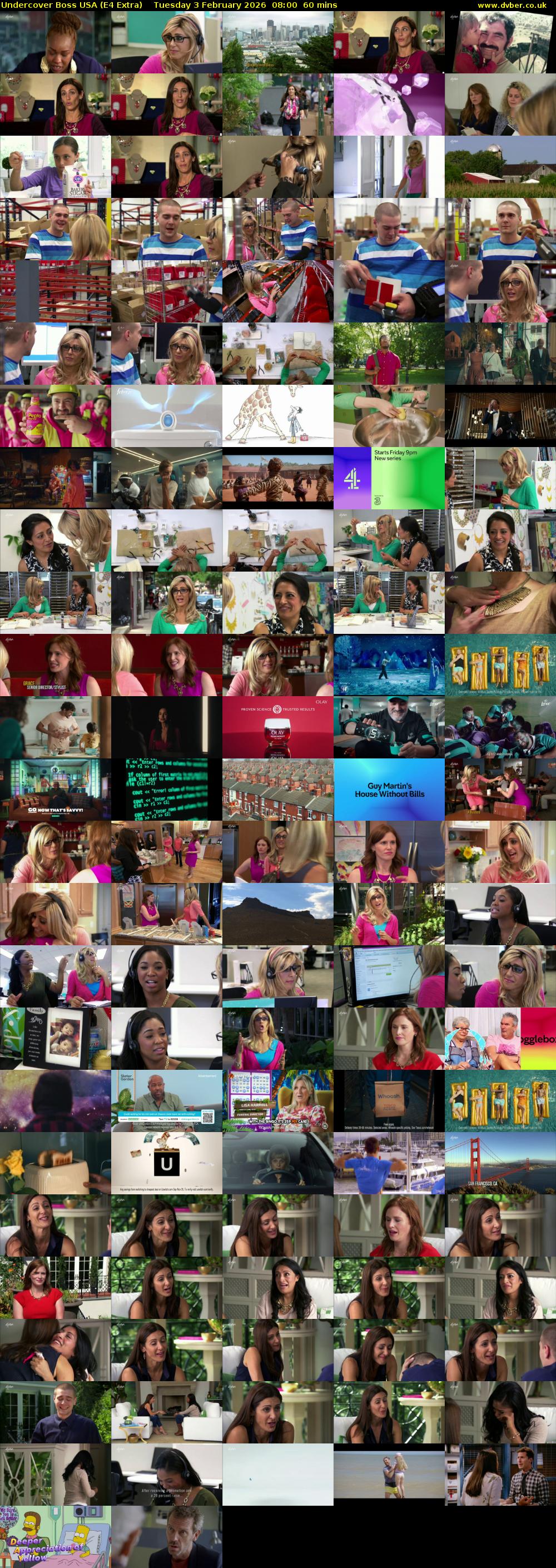 Undercover Boss USA (E4 Extra) Tuesday 3 February 2026 08:00 - 09:00