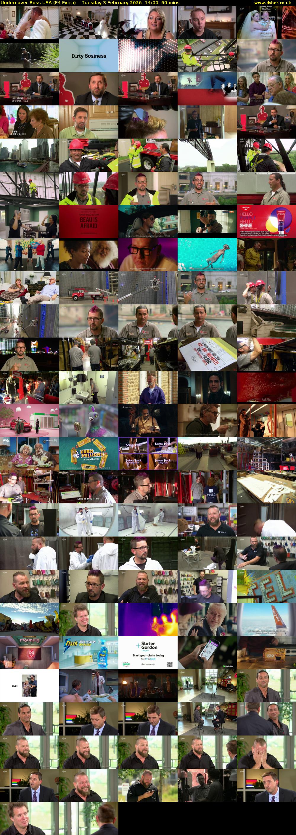 Undercover Boss USA (E4 Extra) Tuesday 3 February 2026 14:00 - 15:00