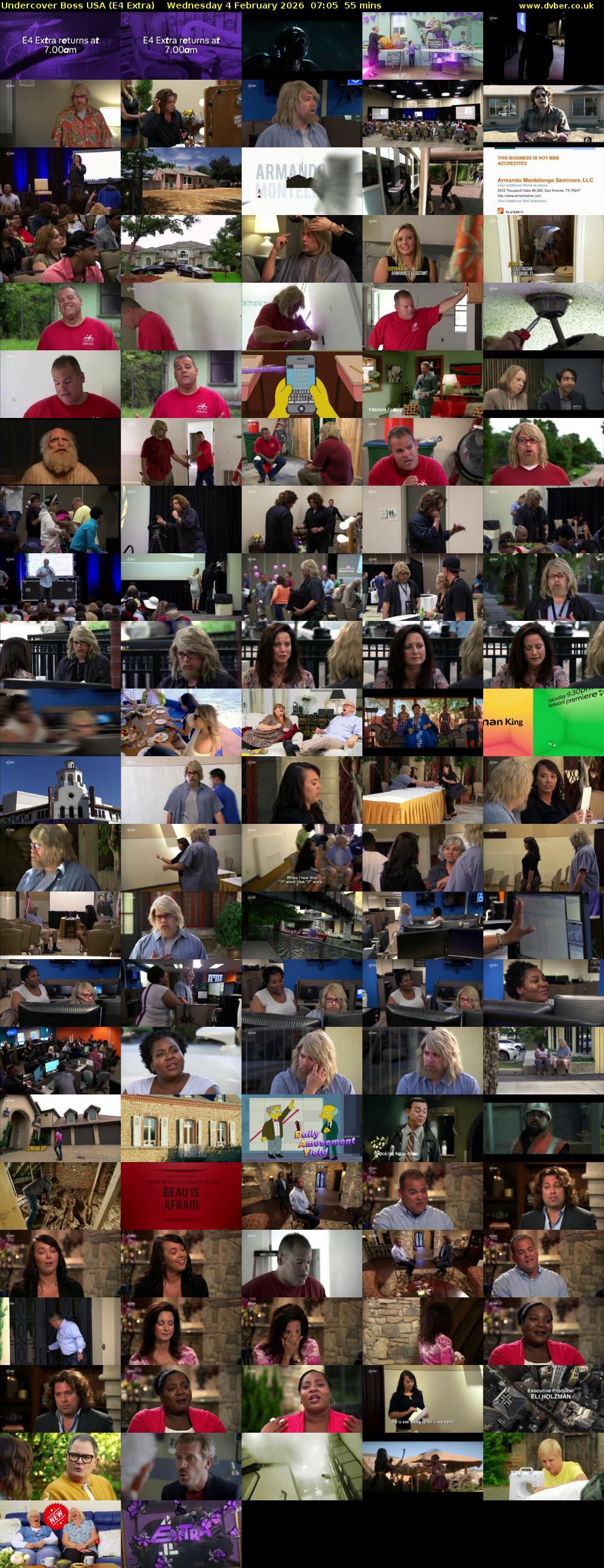 Undercover Boss USA (E4 Extra) Wednesday 4 February 2026 07:05 - 08:00