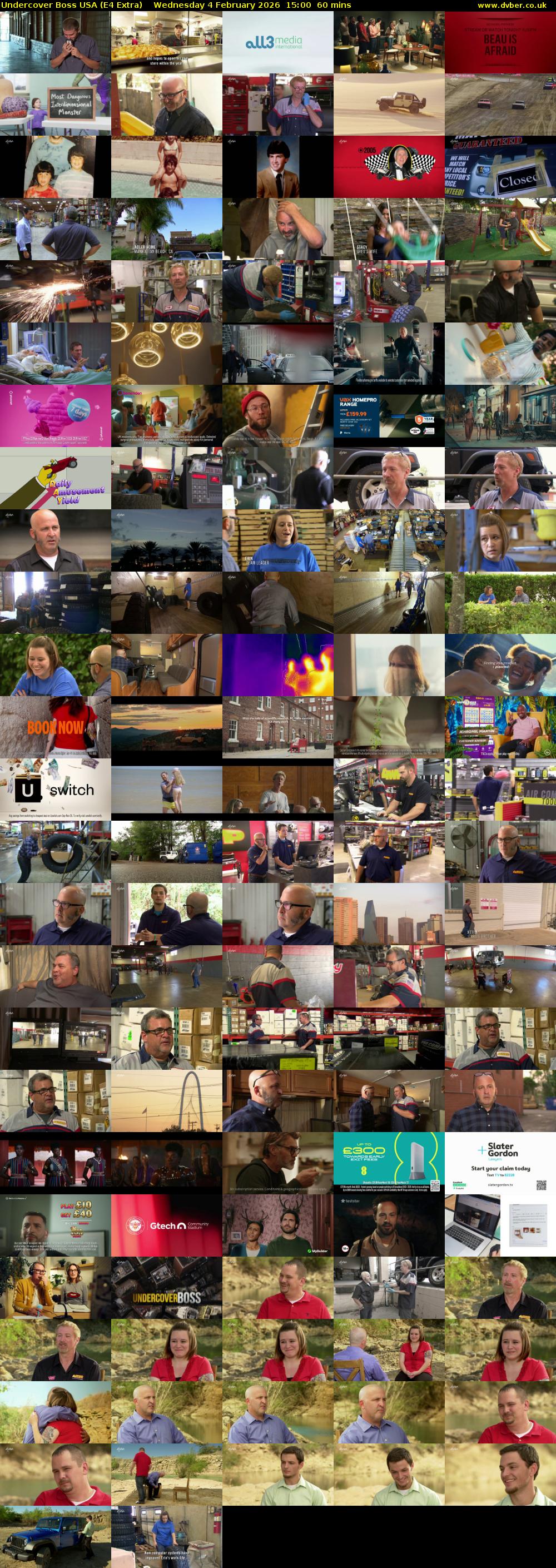 Undercover Boss USA (E4 Extra) Wednesday 4 February 2026 15:00 - 16:00