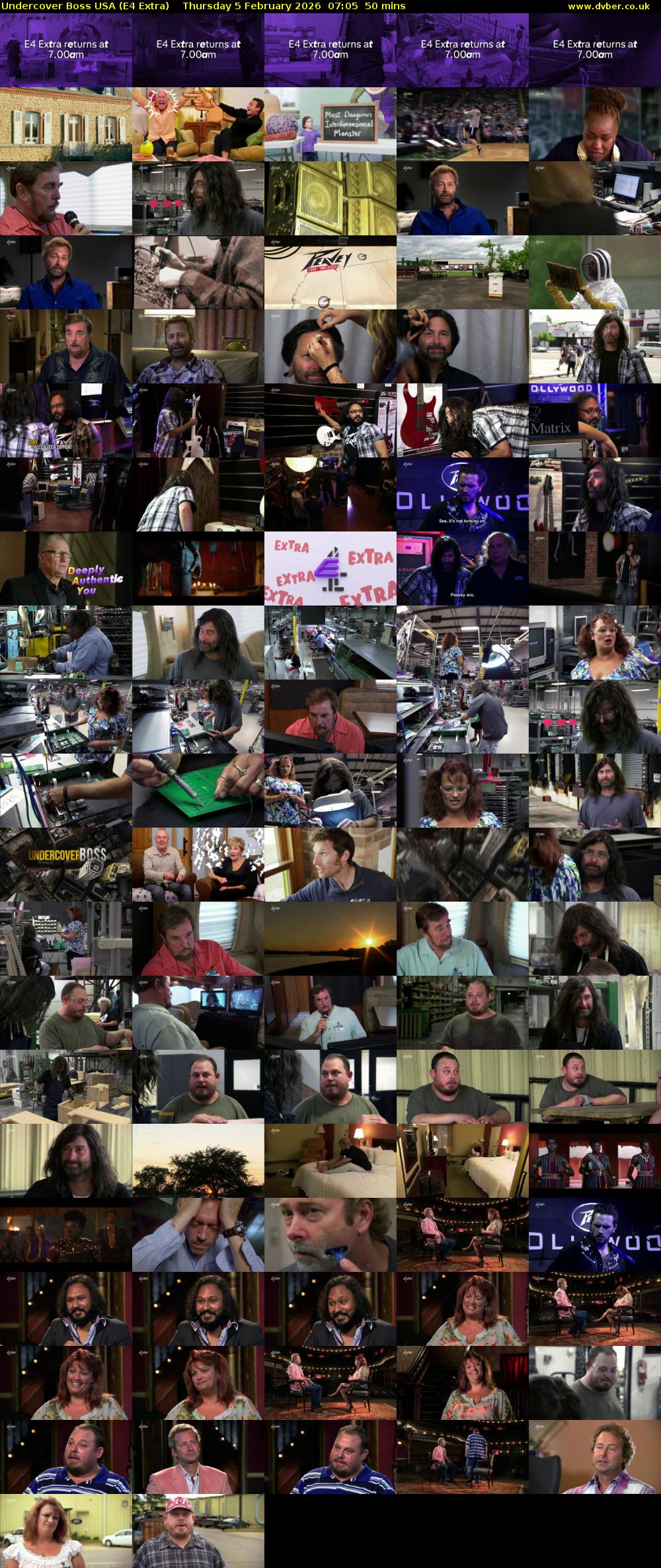 Undercover Boss USA (E4 Extra) Thursday 5 February 2026 07:05 - 07:55