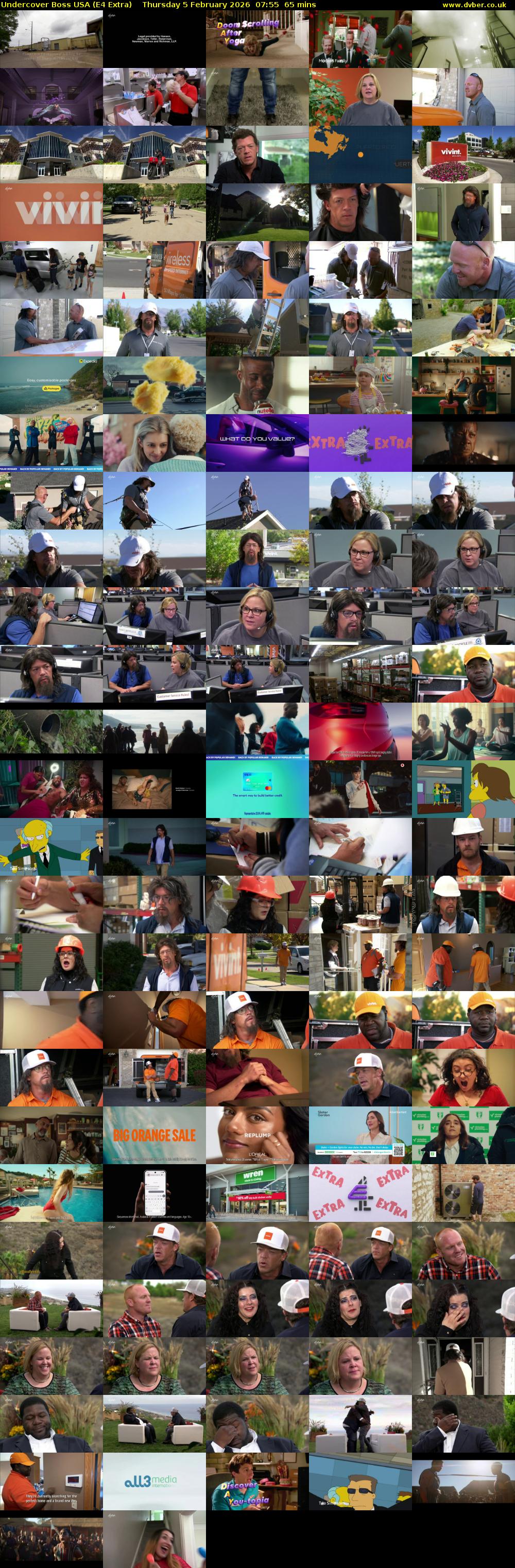 Undercover Boss USA (E4 Extra) Thursday 5 February 2026 07:55 - 09:00